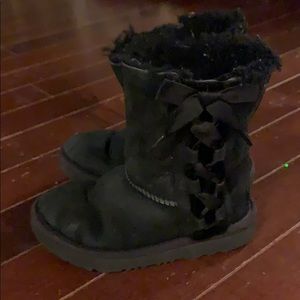 Black ugg boots with bows